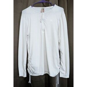 ZeroXposur Women's Swim Top Size XXL White Ties On Side Zip